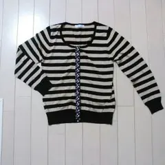 ボーダー　ビジュー付カーデ