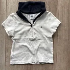 プチバトー ボタン付き Vネックシャツ 70