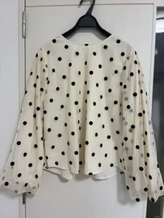 AMELYドット柄 シアーブラウス 長袖のサムネイル