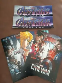 MARVEL　シビル・ウォーポストカード、エンドゲームステッカー　セット