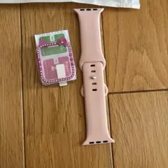 ピンク シリコンバンド 44mm ストーン付き