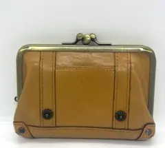 Dakota ダコタ がま口 二つ折り財布 本革 ダブルがま口 ブラウン