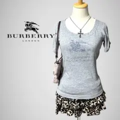 BURBERRY バーバリーブルーレーベル Tシャツ ロゴ グレー 半袖 Y2K