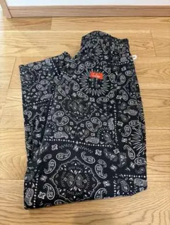 《Cookman》シェフパンツ ブラック ペイズリー L バンダナ柄