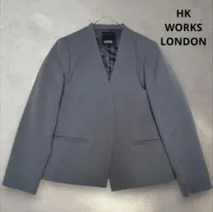 HK WORKS LONDON 　しまむら　ノーカラージャケット 　LL グレー
