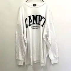 古着 CAMP7 長袖Tシャツ ロゴ刺繍 サイズXL ホワイトのサムネイル