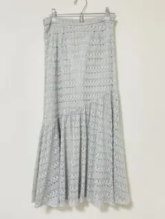 鈎針風ニットマキシスカート