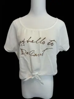 白地　ロゴ　おしゃれな　トップス　半袖　最終値