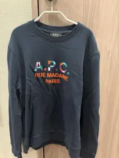 A.P.C. カラフルロゴ スウェット S サイズ　ネイビー