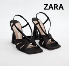 ZARA サテンヒールサンダル新品未使用のサムネイル