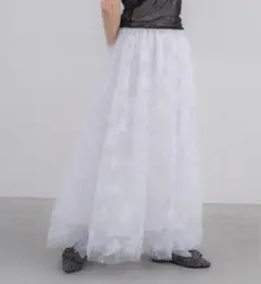 idem volume tulle butterfly dot skirt S