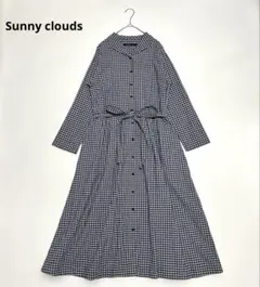 bonpon フェリシモ サニークラウズ ギンガムチェック シャツワンピース