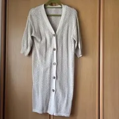 ニットレースのロングカーディガン