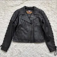 ⭐️ハーレーダビッドソン美品⭐️ハーレー乗りの定番ダブル本革製ライダースジャケット⭐️ 10113761-1.jpg