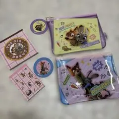 Disney ズートピア ミニポーチ2点、メモ帳2点