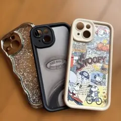スヌーピー 他、iPhone15ソフトケース 3点セット