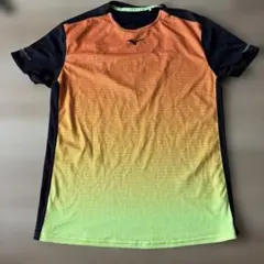 Mizuno 半袖シャツ オレンジ グラデーション　Mサイズランニング・陸上競技