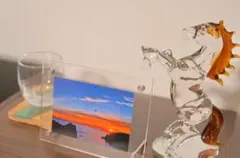 風景写真No.13 【夕日】⑤　アクリルフレーム付き