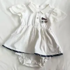 アプレレクール ミニーワッペン ポロワンピース ロンパース アイボリー 80cm