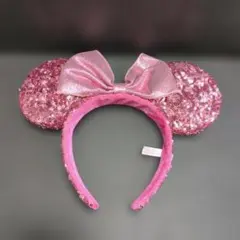 Disney☆ディズニー！ミニーマウス☆カチューシャ ピンク スパンコール