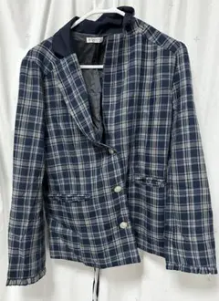 Axes femme レースアップ　チェック　ジャケット　紺のサムネイル