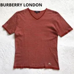 BURBERRY バーバリーロンドン　半袖カットソー　 M 赤白ボーダー　綿