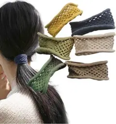 ネットヘアゴム 6個セット カラー豊富　ヘアゴム 跡がつかない 髪ゴム 髪留め