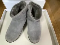 大幅値下げ★ミネトンカ モカシン シープスキン グレー★サイズ７(23.5cm)