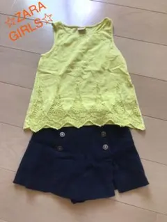 ☆ZARA ☆刺繍ノースリーブ&ショートパンツ　セット