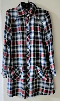 古着 チェック シャツワンピース レディース