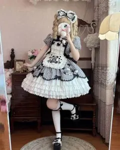 to Alice ギンガムチェック ベア エプロン ワンピースのサムネイル