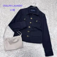 〈美品ラルフローレン 〉ゴールドボタン ショートジャケット ブラック マリン風