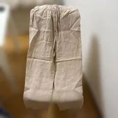 リネン80% ベージュカジュアルパンツ