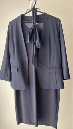 セレモニー　ワンピース　ジャケット付き　紺