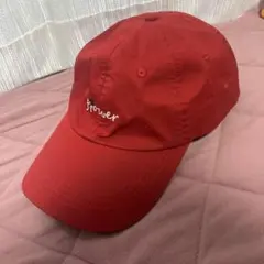 赤色刺繍キャップ フリーサイズ