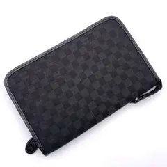 黒　ホースへアー・ホースへアー財布・長財布・マルチケース・市松模様・イントレ