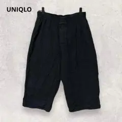 UNIQLO クロップドパンツ XL 黒 ゆったり カジュアル 3716