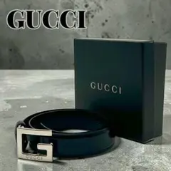 【美品】グッチ ベルト Gバックル シルバー金具 レザー レディース ビジネス