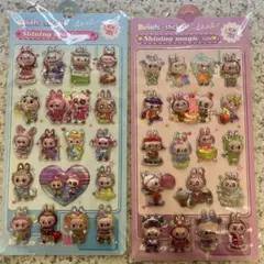 ラブブシール２枚セット♡オーロラシール♡ボンボンドロップシール風♡