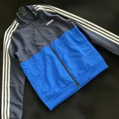 150 adidas ジャージ 青/黒 3本ライン