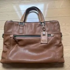 TUMI ブラウン レザー ビジネスバッグ