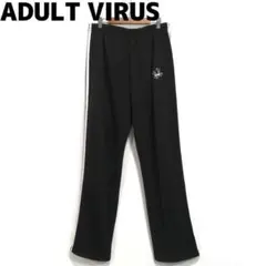 ADULT VIRUS 卍ゴースト トラックパンツ ジャージ パンツ ブラック