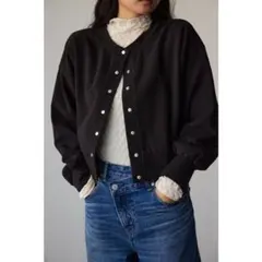 AZUL BY MOUSSY 着丈バリエスナップボタンカーディガン BLK