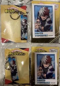 僕のヒーローアカデミア　フォトジェニ缶バッジ　アクリルキーホルダー　轟焦凍　4点