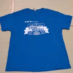 US古着　ヴィンテージ半袖Tシャツ　ビッグプリント青　2XL超ビッグサイズのサムネイル