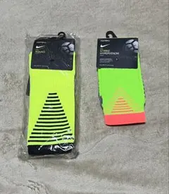 Nike サッカーソックス 蛍光イエロー2足