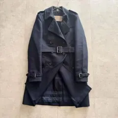 バーバリーブリット　トレンチコート　ロング　ノバチャック　ダブル　ベルト　紺色のサムネイル