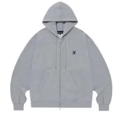 WOOALONG グレー ジップ パーカー M