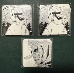 鬼滅の刃 ダイニング お楽しみくじ 台本表紙 スクエア缶バッジ 錆兎 鱗滝 3個