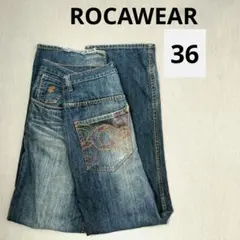 ROCAWEAR 36 ロカウェアDenimu　 刺繍 ワイド デニム y2kのサムネイル